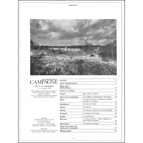 CONNAISSANCE DE LA CAMPAGNE |Premier Numéro