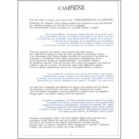 CONNAISSANCE DE LA CAMPAGNE |Premier Numéro