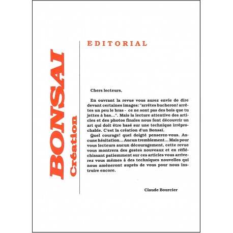 BONSAI Création |Premier Numéro