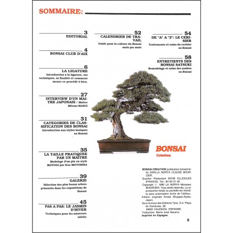 BONSAI Création |Premier Numéro
