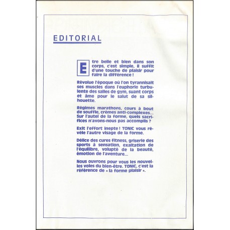 Tonic |Premier Numéro