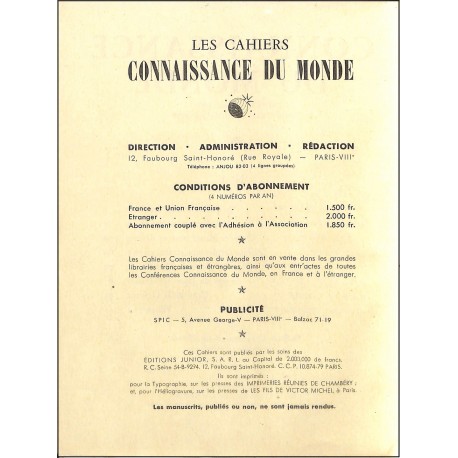 CONNAISSANCE DU MONDE |Premier Numéro