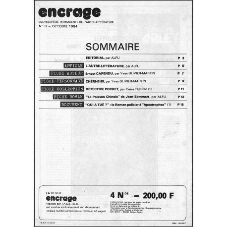 encrage |Premier Numéro