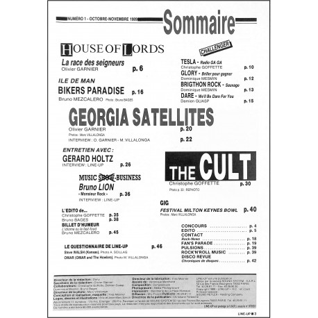 Line UP |Premier Numéro