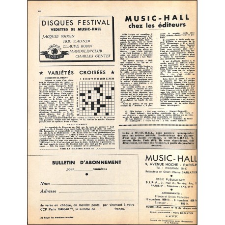 music-hall |Premier Numéro