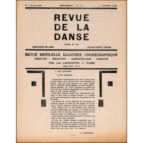 REVUE DE LA DANSE |Premier Numéro