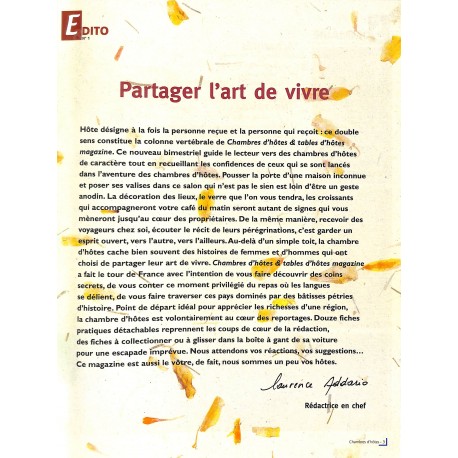 Chambres d'hôtes & tables d'hôtes |Premier Numéro