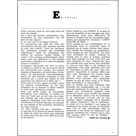 MONUMENTS EN PERIL |Premier Numéro