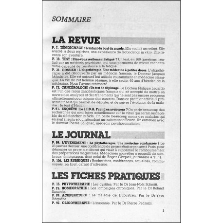 MEDECINES Nouvelles |Premier Numéro