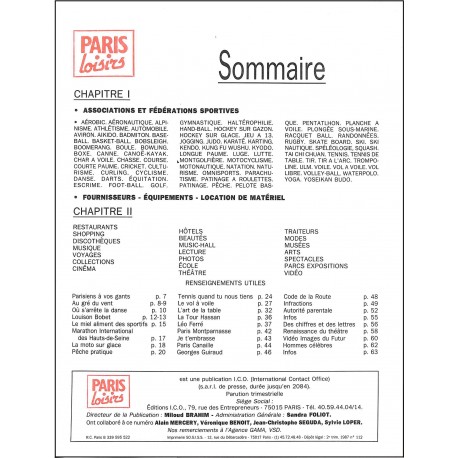 PARIS Loisir |Premier Numéro