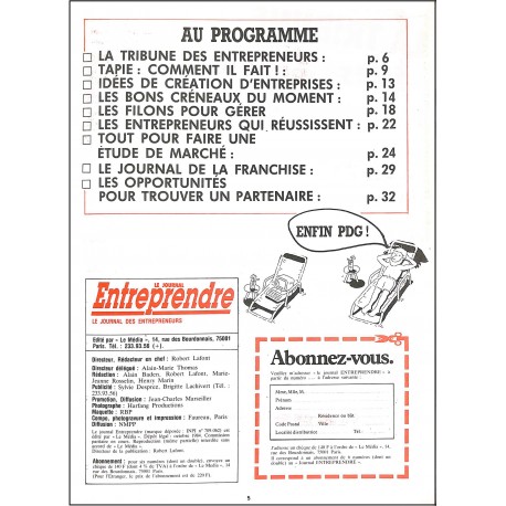 LE JOURNAL ENTREPRENDRE |Premier Numéro