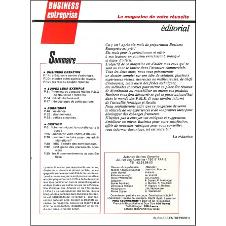 BUSINESS entreprise |Premier Numéro