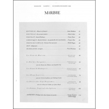 MARBRE |Premier Numéro
