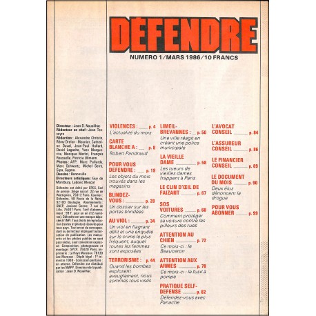 DÉFENDRE |Premier Numéro