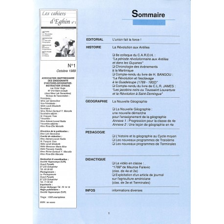 Les cahiers d'Eghin |Premier Numéro