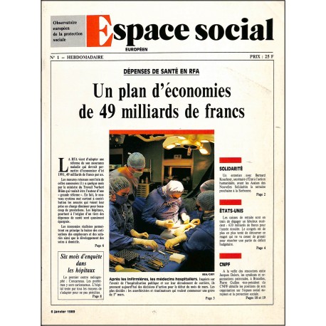 Espace social EUROPÉEN |Premier Numéro