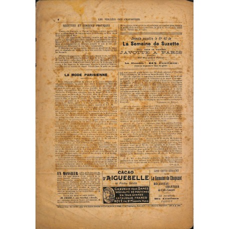 VEILLÉES DES CHAUMIÈRES |Premier Numéro