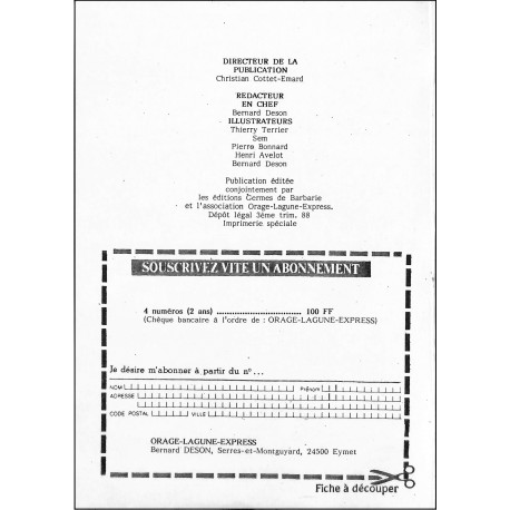 ORAGE LAGUNE EXPRESS |Premier Numéro
