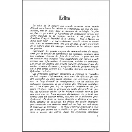 NOUVELLES DU SUD |Premier Numéro