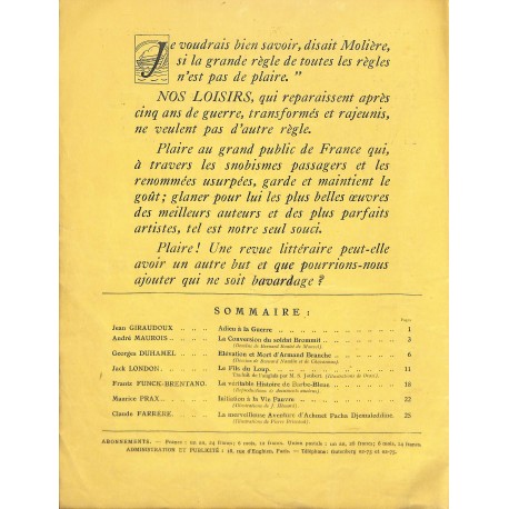 NOS LOISIRS |Premier Numéro