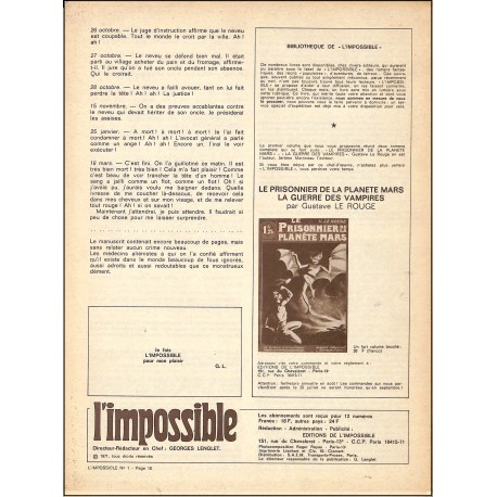 L'impossible |Premier Numéro