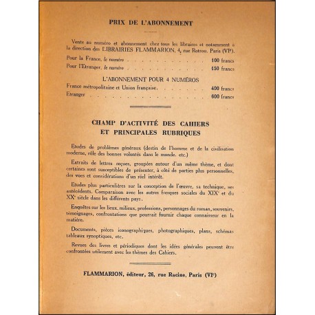 LES  CAHIERS DES HOMMES DE BONNE VOLONTÉ |Premier Numéro