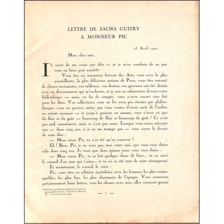 LE COURRIER DE MONSIEUR PIC |Premier Numéro