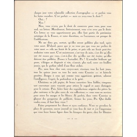 LE COURRIER DE MONSIEUR PIC |Premier Numéro