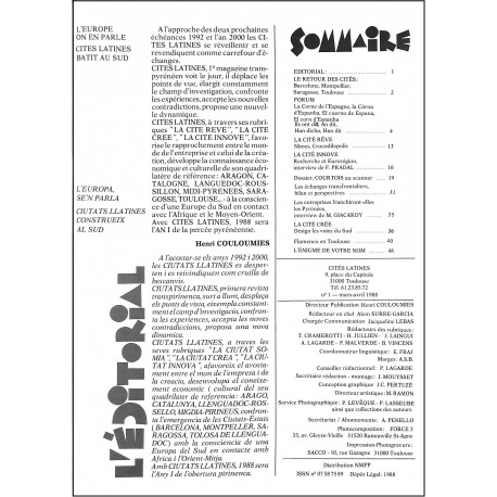 Cités Latines |Premier Numéro