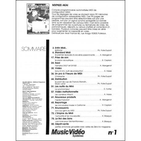 Music Vidéo Systèmes |Premier Numéro