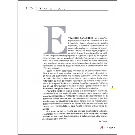 Ancrages |Premier Numéro