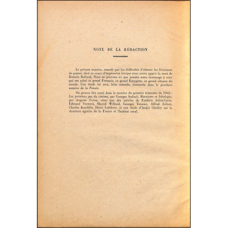 LA PENSÉE |Premier Numéro