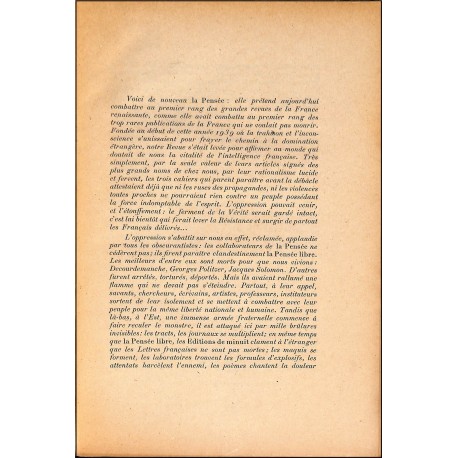 LA PENSÉE |Premier Numéro