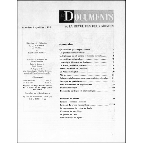 LES DOCUMENTS |Premier Numéro