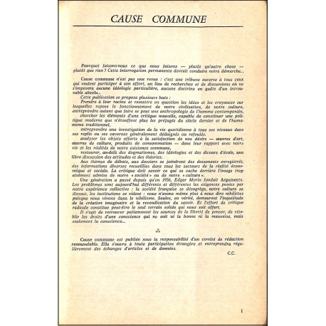 Cause Commune |Premier Numéro