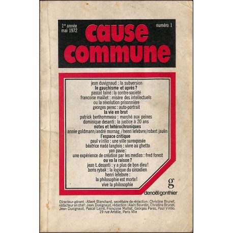 Cause Commune |Premier Numéro