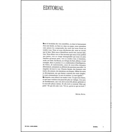 L'AUTRE JOURNAL |Premier Numéro