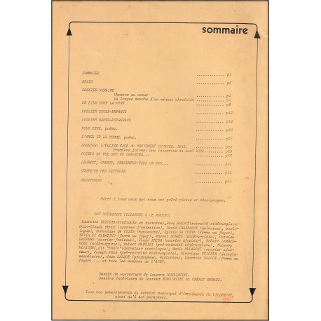 HISTOIRES d'OUVRIERS |Premier Numéro