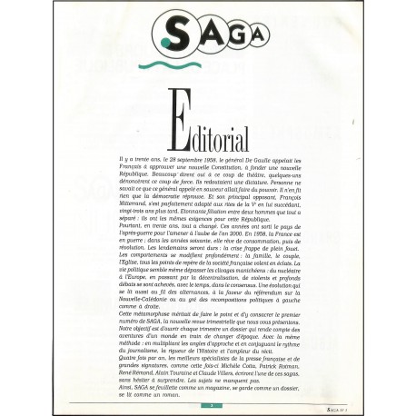 SAGA |Premier Numéro