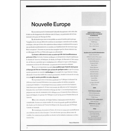 Nouvelle Europe |Premier Numéro