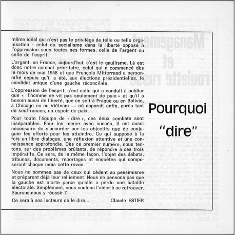 dire |Premier Numéro