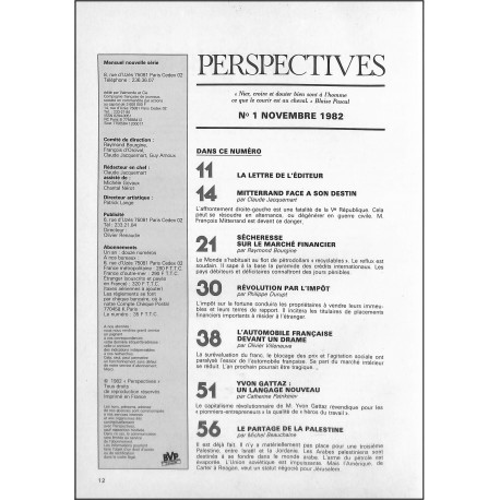 PERSPECTIVES |Premier Numéro