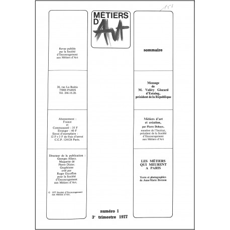MÉTIERS D'ART |Premier Numéro