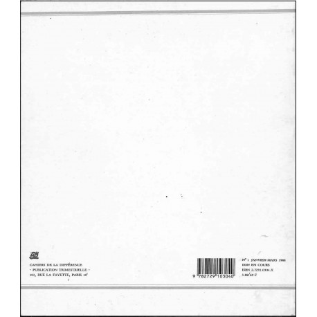 CAHIERS DE LA DIFFÉRENCE |Premier Numéro