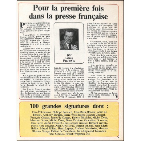 LE FIGARO MAGAZINE |Premier Numéro