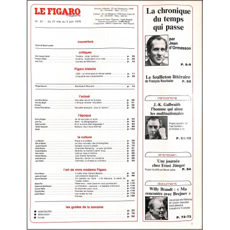 LE FIGARO MAGAZINE |Premier Numéro