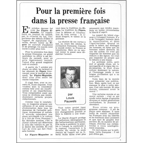 LE FIGARO MAGAZINE |Premier Numéro