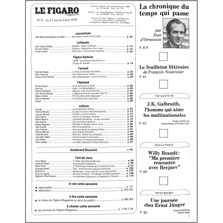 LE FIGARO MAGAZINE |Premier Numéro