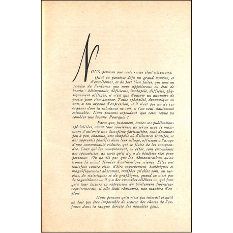 Les cahiers de l'enfance |Premier Numéro