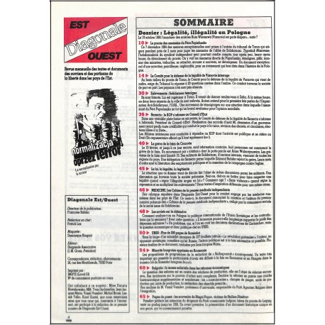 DIAGONALE Est/Ouest |Premier Numéro